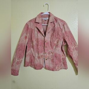 Coldwater Creek Pink and Cream Patterned Blazer